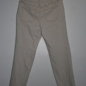 Beige Straight-Leg Pants